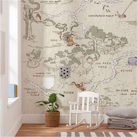 ドイツ製壁紙【IADX4-042】Winnie Pooh Map ウィニープーマップ
