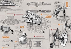 ドイツ製壁紙【8-493】Star Wars Blueprints 