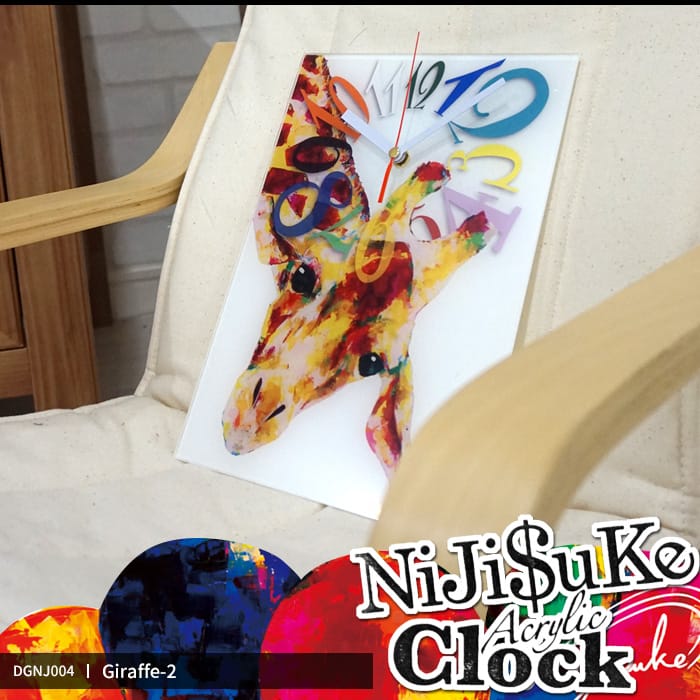 nijisukeアクリルクロック Giraffe-2（キリン2）
